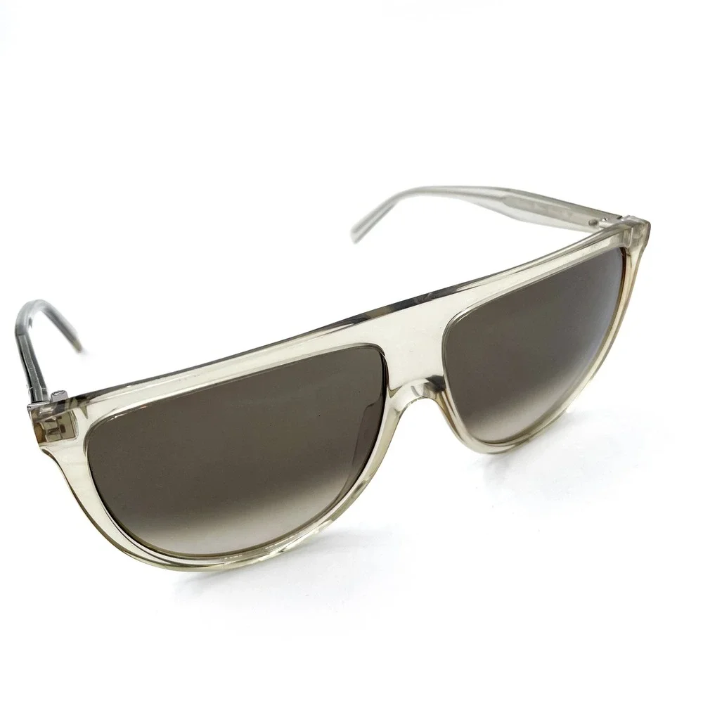 Celine Thin Shadow Sunglasses Oversized Flat Top Translucent Acetate‎ Gray